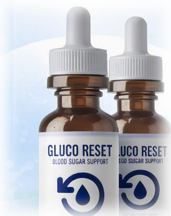 Gluco Reset liquid blood sugar support drops, two-bottle pack